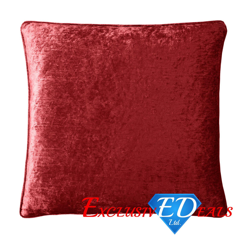 Crushed Velvet 45cm x 45cm Cushion Cover,Red - Exclusive Deals Ltd - Exclusive Deals