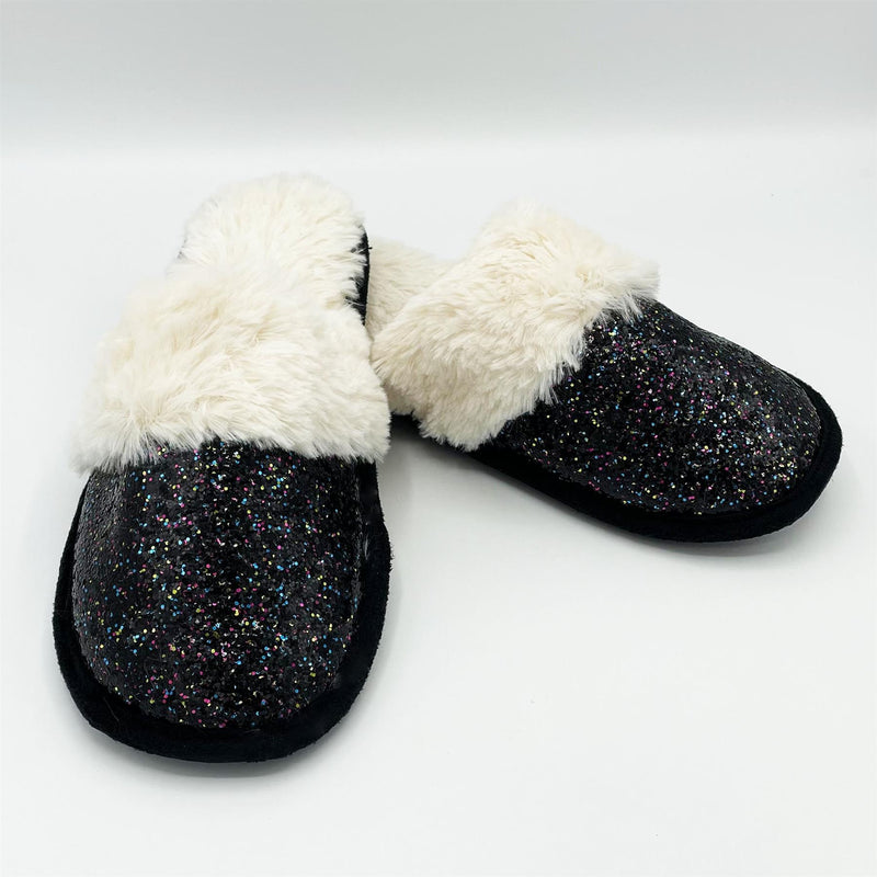 Slippers Size 5-6 Glitter Black - Exclusive Deals Ltd - Exclusive Deals