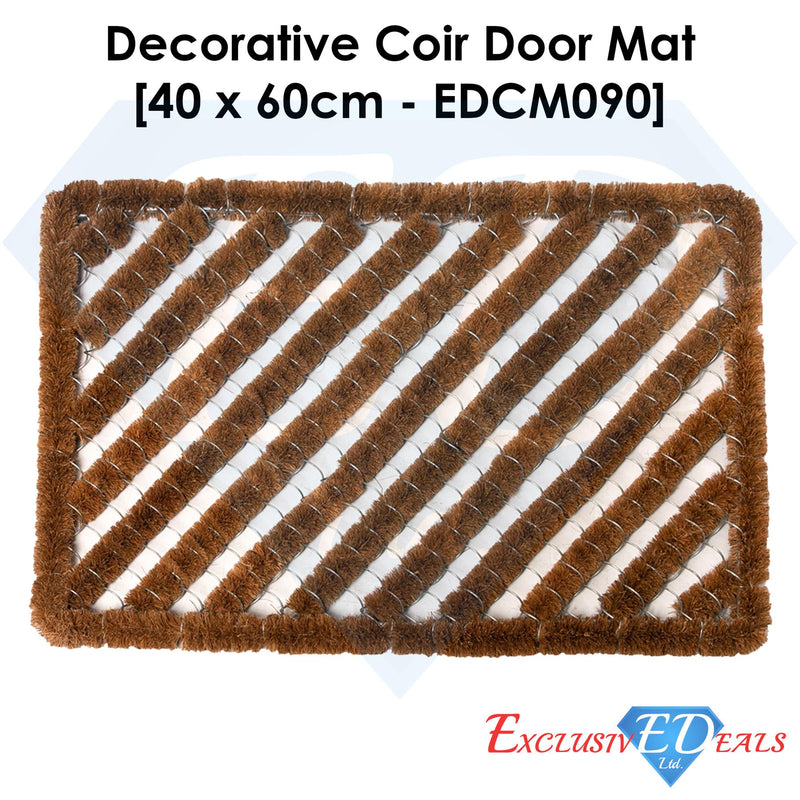 Natural Coir Door Wire Mats 40cm x 60cm Indoor & Outdoor Household Mat Pattern 4 - Exclusive Deals - Exclusive Deals