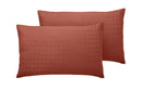 Luxury 400 TC Sateen Check Duvet Cover Bedding Set 100% Cotton High Quality 2 x Pillowcases / Housewife / Rust Orange - Exclusive Deals Ltd - Exclusive Deals