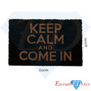 Keep Calm Black Coir Door Anti-Slip Household Mat 40 x 60cm - Exclusive Deals - Exclusive Deals