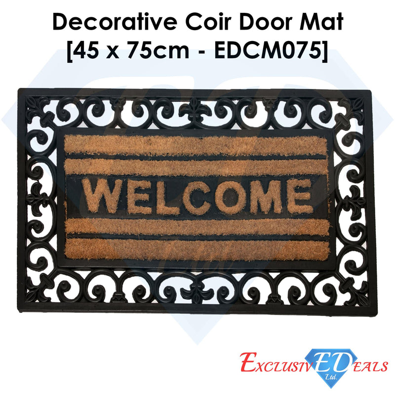 Welcome Rubber Sides 7 Coir Door Anti-Slip Household Mat 45 x 75cm - Exclusive Deals - Exclusive Deals