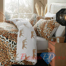 Brushed Cotton Printed Duvet Cover Leopard Check Stars Print - Exclusive Deals Ltd - Exclusive Deals