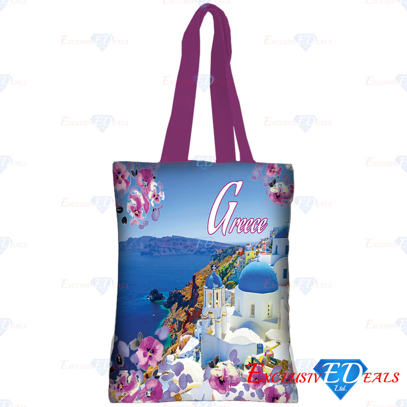 Greece Santorini Polyester Shopping Bag - Exclusive Deals Ltd - Exclusive Deals