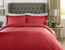 Luxury 400 TC Sateen Check Duvet Cover Bedding Set 100% Cotton High Quality Duvet Cover Set / Single Size / Red - Exclusive Deals Ltd - Exclusive Deals