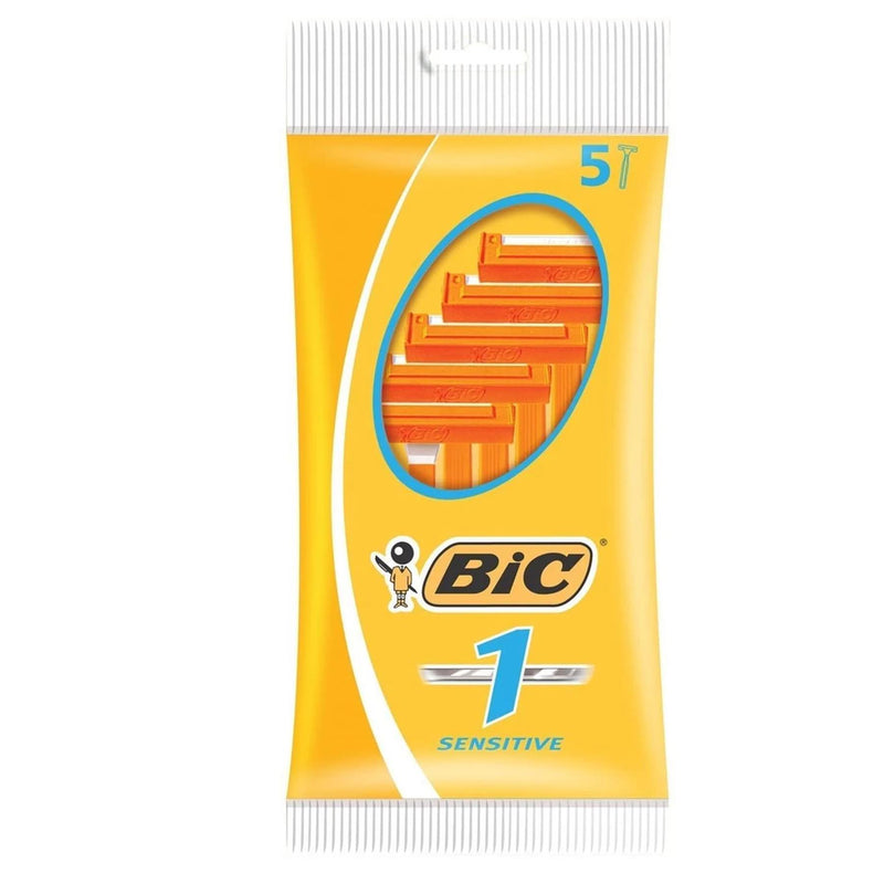 BIC 1 Disposable Razors Pack of 5 Sensitive Skin - Exclusive Deals Ltd - Exclusive Deals