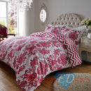 200TC Damask Duvet White & Red Super King - Exclusive Deals Ltd - Exclusive Deals