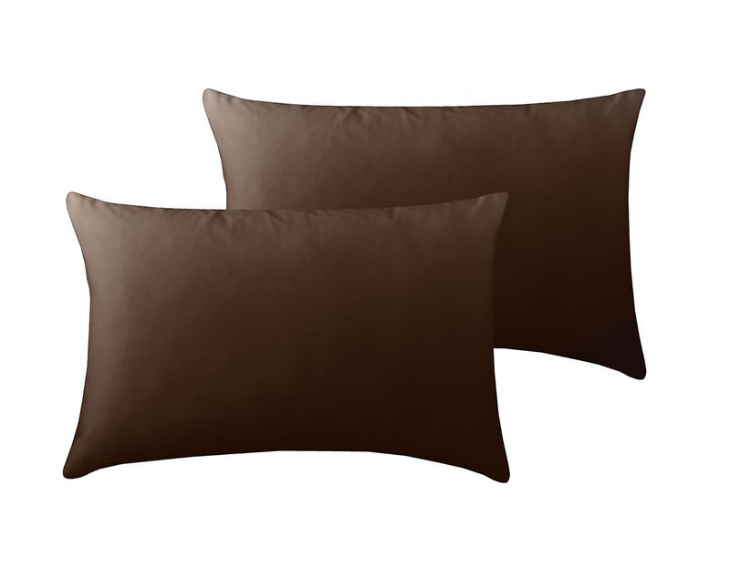800 TC Plain Dyed Pillowcase (Oxford/HW) Pillowcase Pair / Housewife / Brown - Exclusive Deals Ltd - Exclusive Deals