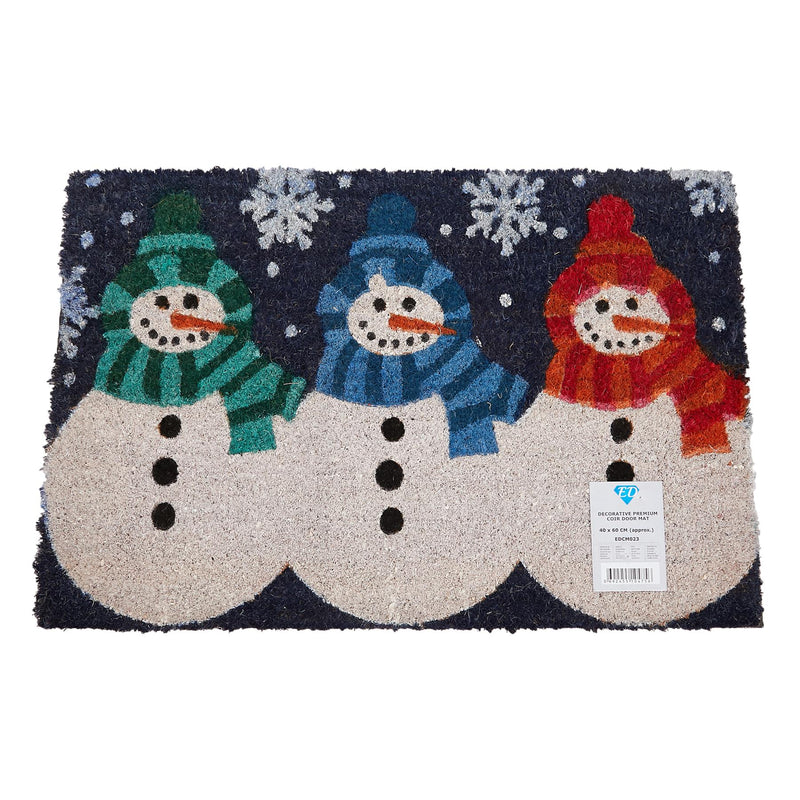 3 Snowman Coir Door Anti-Slip Household Christmas Mat 40 x 60cm - Exclusive Deals Ltd - Exclusive Deals