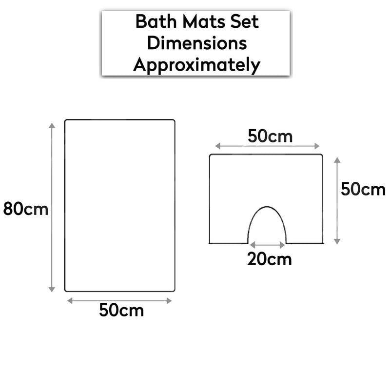 Bath Mat Sets Anti Slip 50 x 80cm
