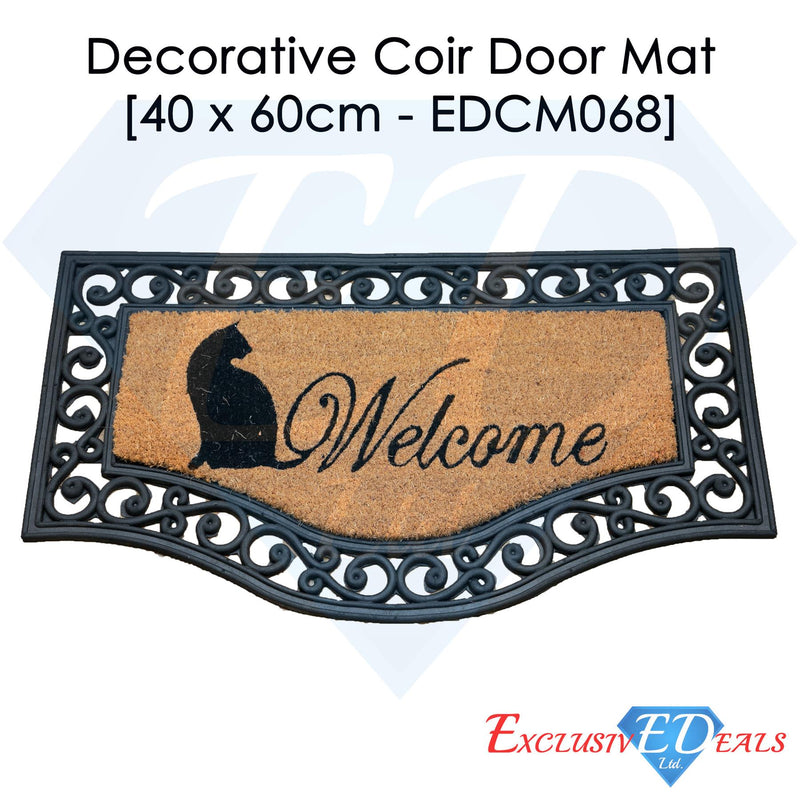Cat Rubber Coir Door Anti-Slip Household Mat 45 x 75cm - Exclusive Deals - Exclusive Deals