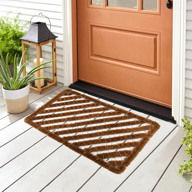 Natural Coir Door Wire Mats 40cm x 60cm Indoor & Outdoor Household Mat Pattern 4 - Exclusive Deals - Exclusive Deals