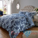 200TC Damask Duvet Blue & Navy Double - Exclusive Deals Ltd - Exclusive Deals