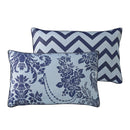 Damask Cushion Cover 30cm x 50cm Blue & Navy - Exclusive Deals Ltd - Exclusive Deals