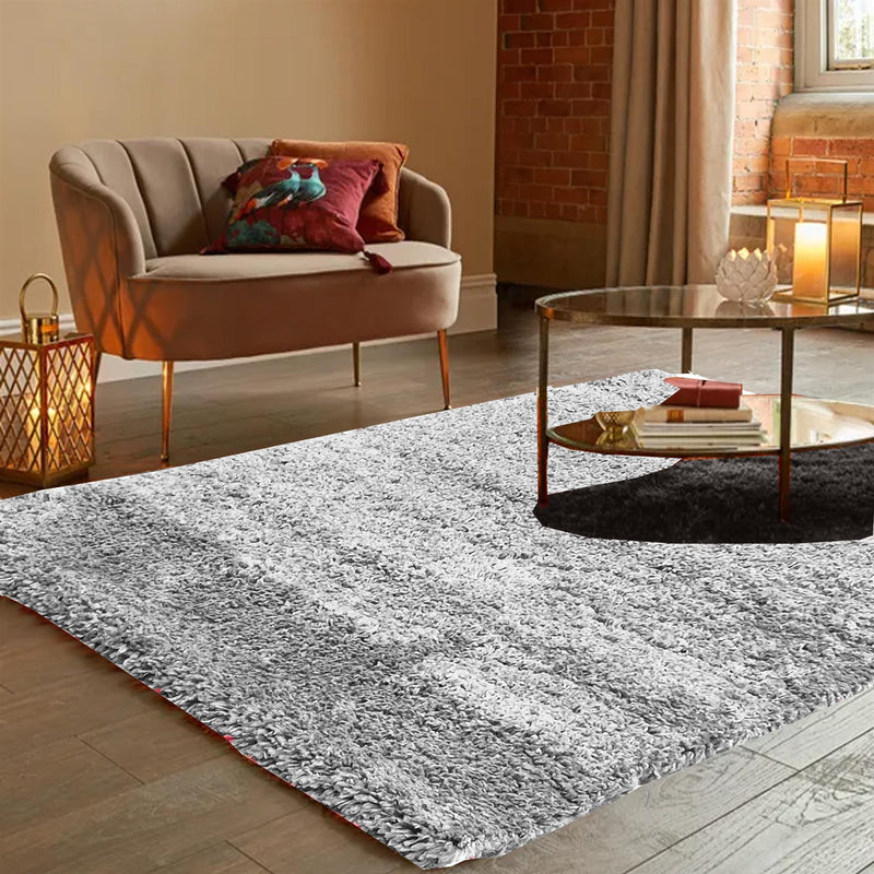 No-Shed Shaggy Rugs with Oeko-Tex Cerificate (safe for babies and pets) Silver / 40 x 60cm (16 x 23.5'') - Exclusive Deals Ltd - Exclusive Deals