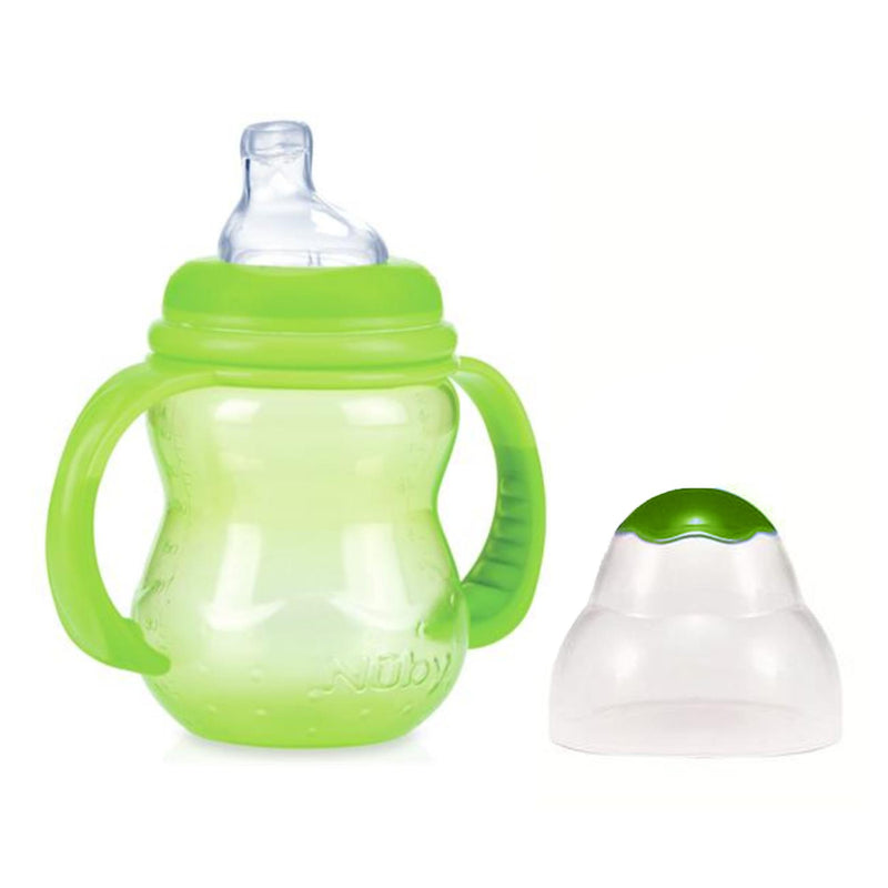 Nuby No Spill Handled Bottle Green [6M+ 240ml] - Exclusive Deals Ltd - Exclusive Deals