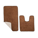 Bath Mats Rubber Backing Anti Slip 50 x 80cm Brown - Exclusive Deals Ltd - Exclusive Deals