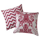 Damask Cushion Cover 45cm x 45cm, [Damask White & Red] - Exclusive Deals Ltd - Exclusive Deals
