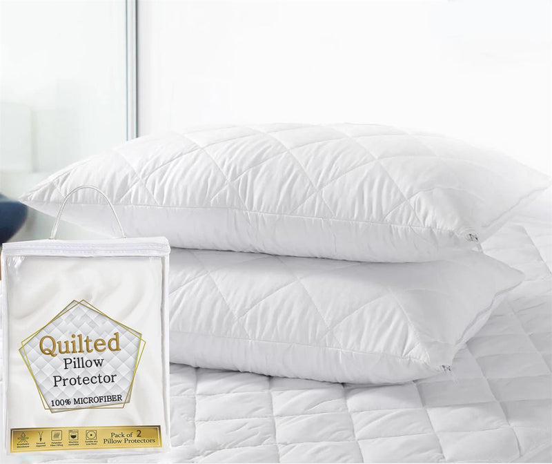 Quilted Pillow Protectors 2Pack or 4Pack 2 Pack - Exclusive Deals - Exclusive Deals