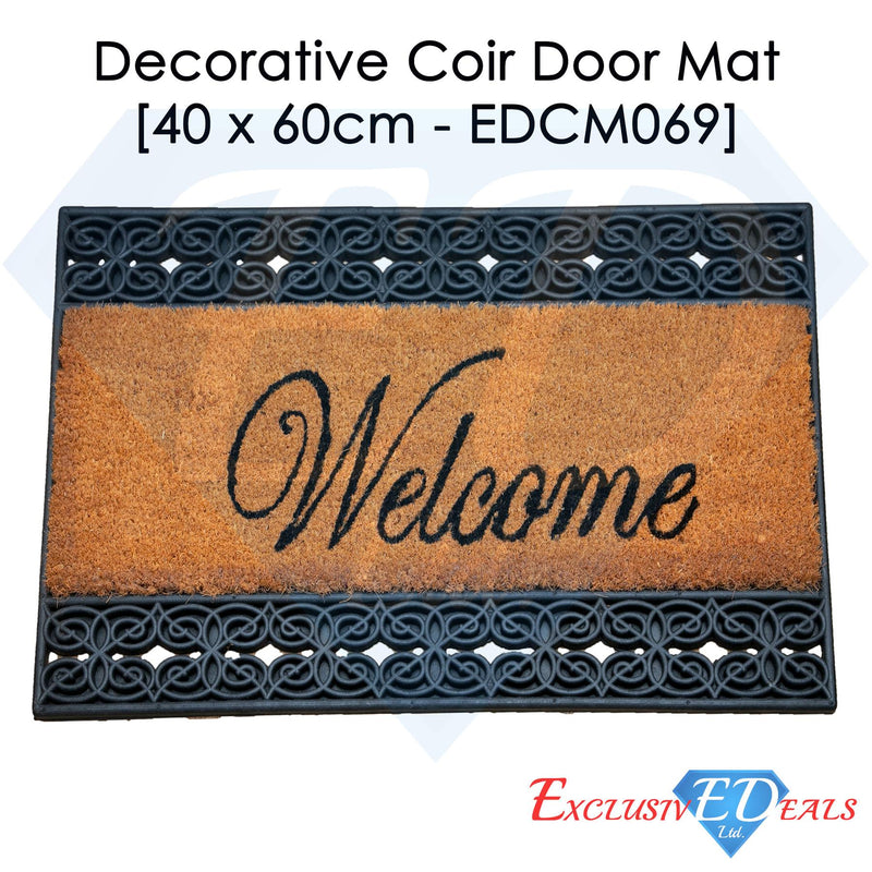 Welcome Rubber Sides Coir Door Anti-Slip Household Mat 40 x 60cm - Exclusive Deals - Exclusive Deals