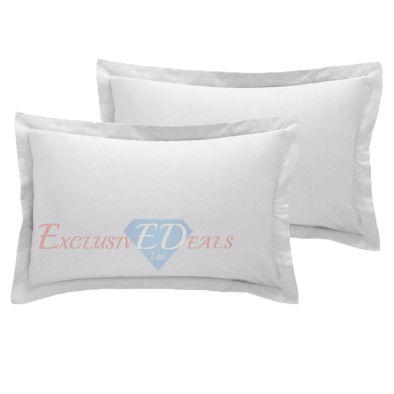 800 TC Plain Dyed Pillowcase (Oxford/HW) Pillowcase Pair / Oxford / White - Exclusive Deals Ltd - Exclusive Deals