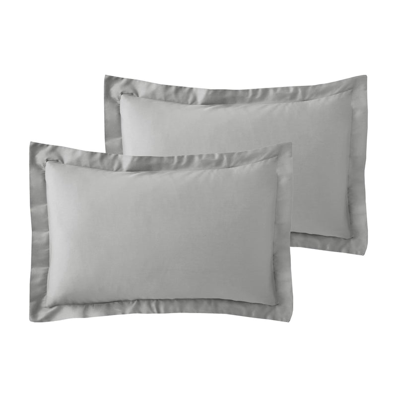 600 TC Cotton Rich (Plain Dyed Oxford Pillowcase, Silver) - Exclusive Deals Ltd - Exclusive Deals