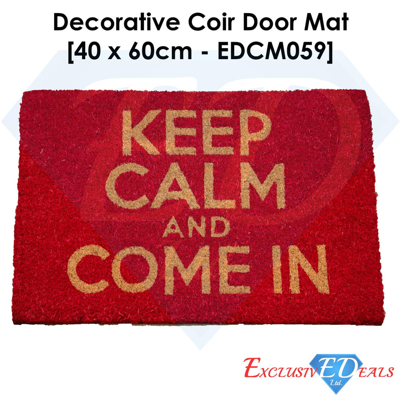 Keep Calm Red Coir Door Anti-Slip Household Mat 40 x 60cm - Exclusive Deals - Exclusive Deals