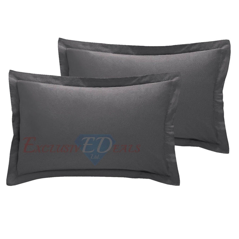 800 TC Plain Dyed Pillowcase (Oxford/HW) Pillowcase Pair / Oxford / Charcoal - Exclusive Deals Ltd - Exclusive Deals