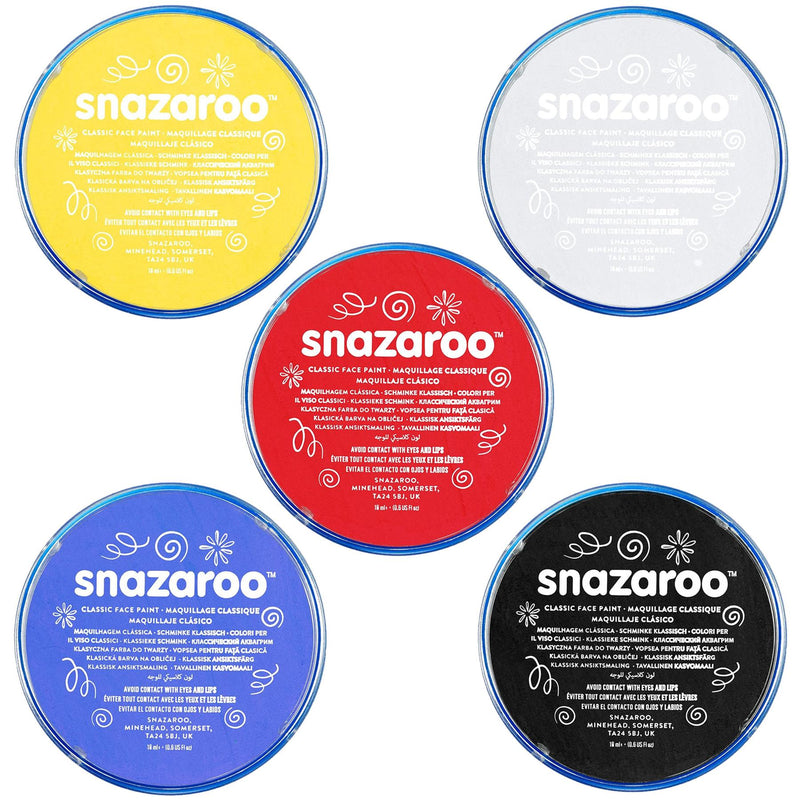 18ml Snazaroo Face & Body Paint Set of 5 (Base) - Exclusive Deals Ltd - Exclusive Deals