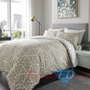 Brushed Cotton Printed Duvet Cover Leopard Check Stars Print Brushed Cotton / Super King / Mocha Stars - Exclusive Deals Ltd - Exclusive Deals