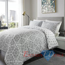 Brushed Cotton Printed Duvet Cover Leopard Check Stars Print Brushed Cotton / Double / Grey Stars - Exclusive Deals Ltd - Exclusive Deals