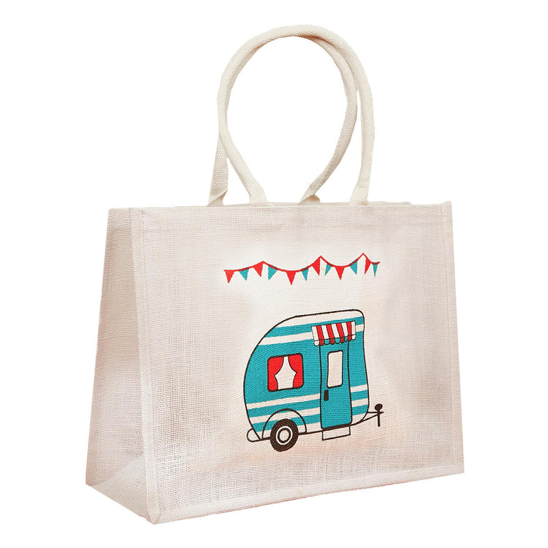 Large Jute Shopping Bags Blue Trailer - Exclusive Deals - Exclusive Deals