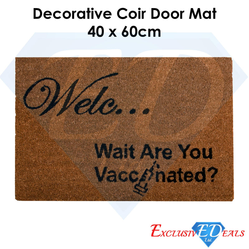 Are You Vaccinated? Coir Door Anti-Slip Household Mat 40 x 60cm - Exclusive Deals - Exclusive Deals