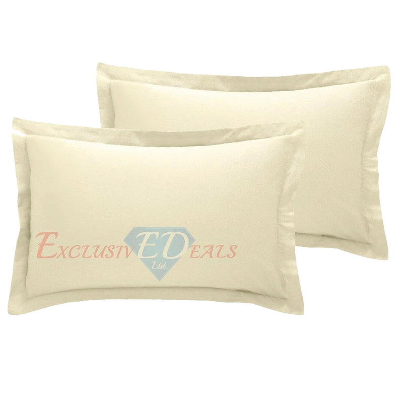 800 TC Plain Dyed Pillowcase (Oxford/HW) Pillowcase Pair / Oxford / Ivory - Exclusive Deals Ltd - Exclusive Deals