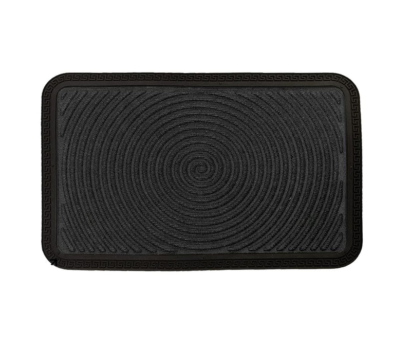 Door Mat Non-Slip Door Rug 40 x 60cm Spiral Black - Exclusive Deals Ltd - Exclusive Deals