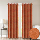 Embossed Eyelet Curtains Rust Orange / 46 x 54'' - Exclusive Deals - Exclusive Deals