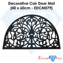 Rubber Grill Pattern 3 Semi Circle Coir Door Anti-Slip Household Mat 45 x 75cm - Exclusive Deals - Exclusive Deals