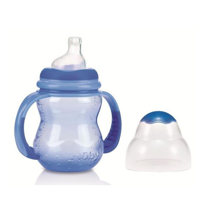 Nuby No Spill Handled Bottle Blue [6M+ 240ml] - Exclusive Deals Ltd - Exclusive Deals