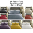 Luxury 400 TC Sateen Check Duvet Cover Bedding Set 100% Cotton High Quality - Exclusive Deals Ltd - Exclusive Deals