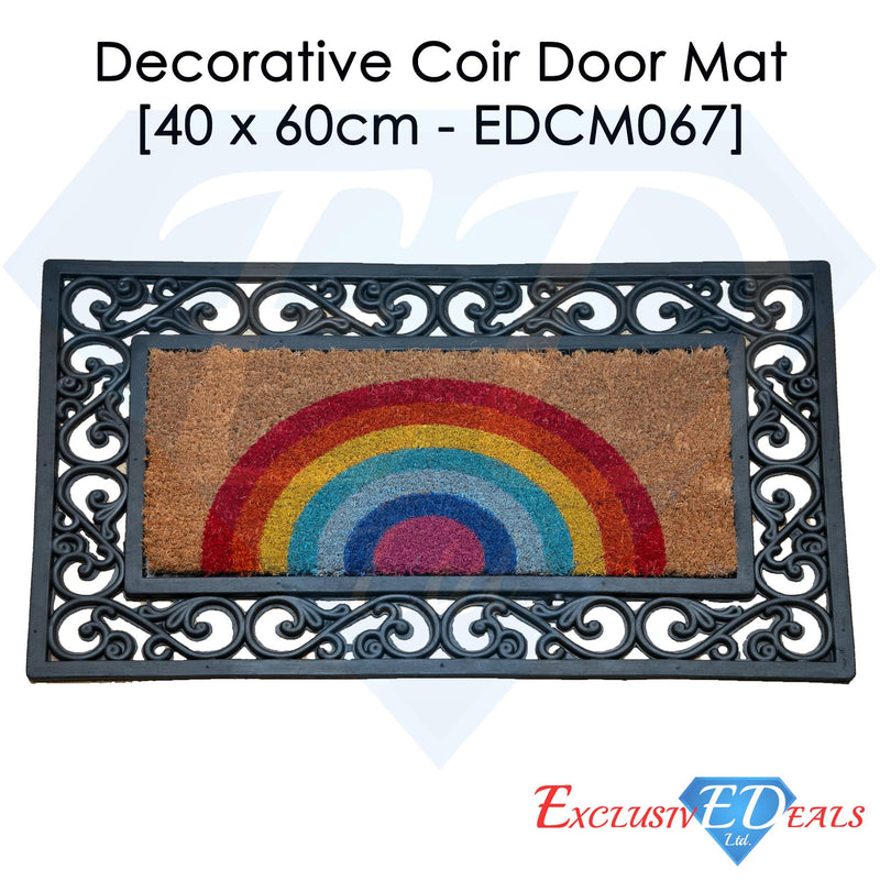 Rainbow Rubber Sides Coir Door Anti-Slip Household Mat 40 x 60cm - Exclusive Deals - Exclusive Deals