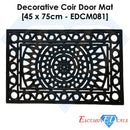 Rubber Grill Pattern 4 Semi Circle Coir Door Anti-Slip Household Mat 45 x 75cm - Exclusive Deals - Exclusive Deals