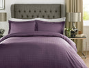 Luxury 400 TC Sateen Check Duvet Cover Bedding Set 100% Cotton High Quality Duvet Cover Set / Double Size / Purple - Exclusive Deals Ltd - Exclusive Deals