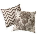 Damask Cushion Cover 45cm x 45cm, [Damask Cream & Brown] - Exclusive Deals Ltd - Exclusive Deals