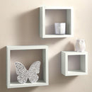 Duraline Triple Cube Shelves Off White Lacquer 30 x 30cm 3pp - Exclusive Deals Ltd - Exclusive Deals