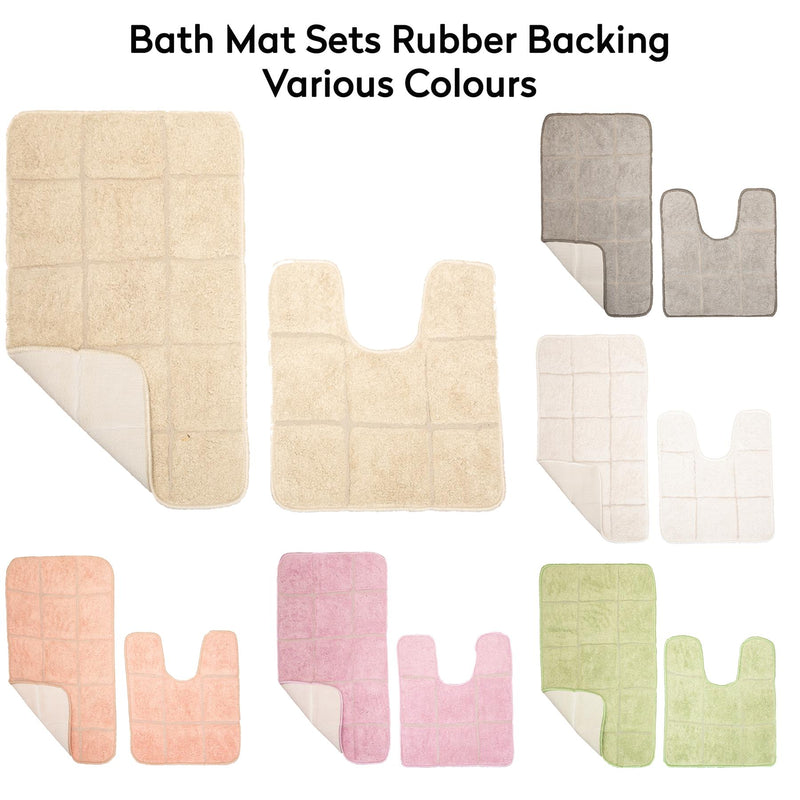 Bath Mat Sets Anti Slip 50 x 80cm