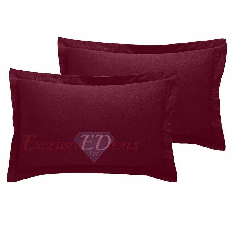 800 TC Plain Dyed Pillowcase (Oxford/HW) Pillowcase Pair / Oxford / Burgundy - Exclusive Deals Ltd - Exclusive Deals