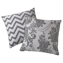 Damask Cushion Cover 45cm x 45cm, [Damask White & Grey] - Exclusive Deals Ltd - Exclusive Deals