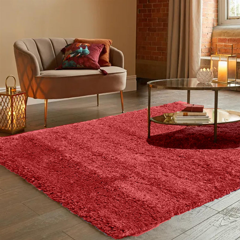 No-Shed Shaggy Rugs with Oeko-Tex Cerificate (safe for babies and pets) Maroon Red / 80 x 150cm (31.5 x 59'') - Exclusive Deals Ltd - Exclusive Deals