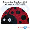 Ladybird Semi Circle Coir Door Anti-Slip Household Mat 40 x 60cm - Exclusive Deals - Exclusive Deals