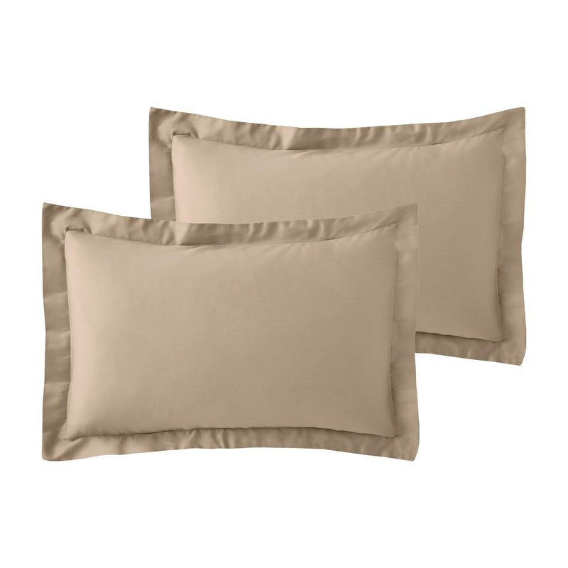 600 TC Cotton Rich (Plain Dyed Oxford Pillowcase, Natural) - Exclusive Deals Ltd - Exclusive Deals